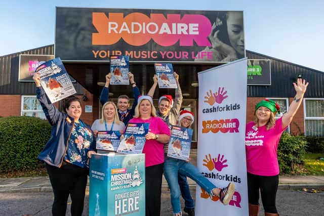 Launch of the Radio Aire Cash For Kids Mission Christmas appeal.
 Pictured (left to right) are Fiona McGrane, store manager for B&M Bradford; Katie Wetherill, Store Manager for B&M Rothwell; Julian Clarkson, store manager for B&M Bingley; Lisa Sullivan, Radio Aire Charity Manager;  Ant Arthur and Katy Poulson, Radio Aire breakfast show Presenters and Lauren Procter, charity fundraising executive for Radio Aire.
Picture: James Hardisty