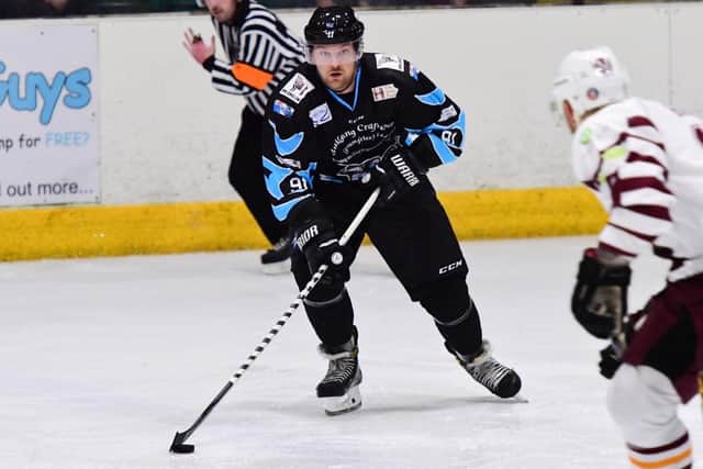 Richard Bentham, in action for Solway Sharks at Whitley Bay last season. Picture courtesy of Colin Lawson.