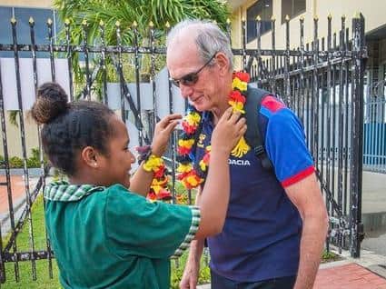 Wayne Bennett and his Lions squad arrived in Papua New Guinea today.