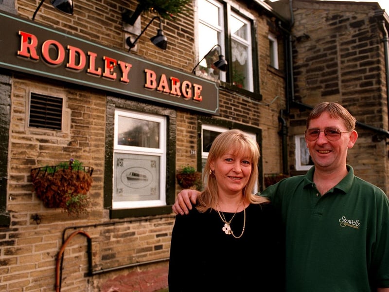 Do you remember Stuart and Deborah Whittaker behind the bar at The Rodley Barge pub? Pictured in December 1997.