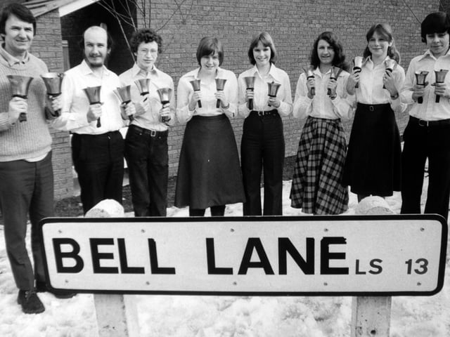 These bell-ringers belong to St. Peter's Church but because the church bells are out of action due to restoration work they have taken up handbell ringing.