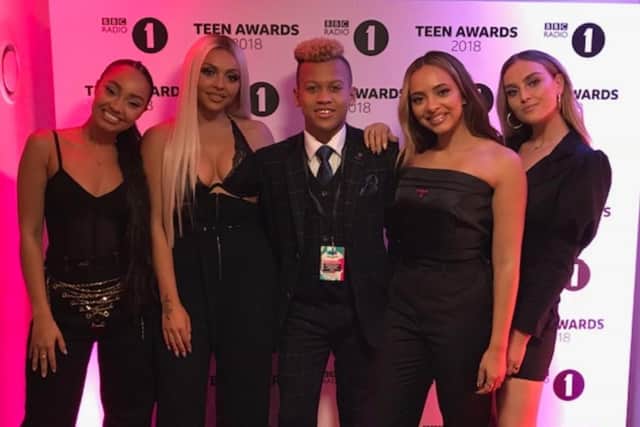 Junior Frood with Little Mix at the Radio 1 Teen Awards 2018