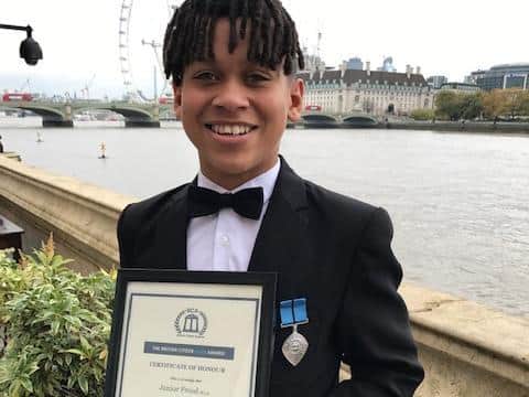 Junior Frood receiving his British Citizen Award