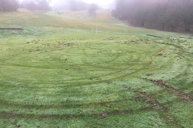 Damage caused to the golf course in a previous incident in 2017