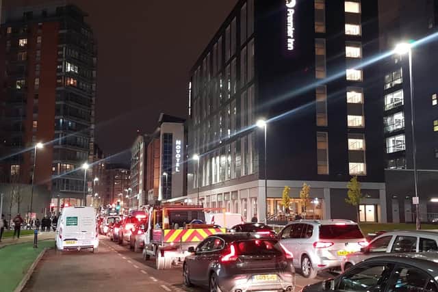 Traffic chaos on Whitehall Road in Leeds city centre