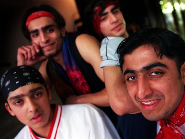 Four of the dancers who performed at a concert to celebrate Eid at Matthew Murray. They are, from left, Imran Hassan, Shujaat Riaz, Awais Riaz and Nasir Maroof.