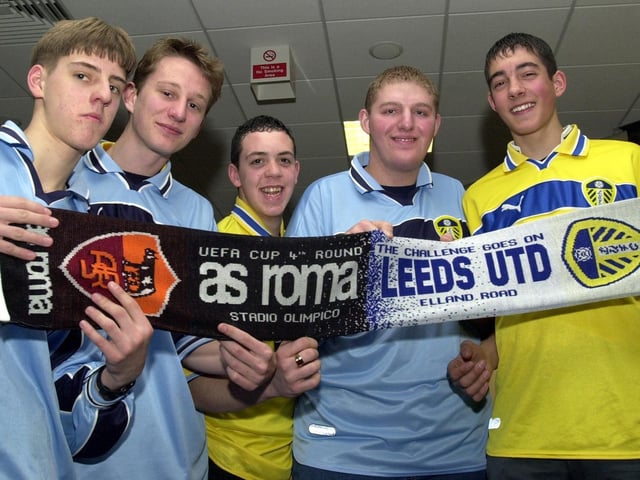 These Matthew Murray High School pupils were at Leeds Bradford Airport waiting for their flight to Rome to watch Leeds United play AS Roma.