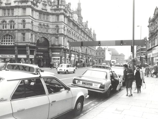 A view of Vicar Lane in March 1981. You can see the Corn Exchange in the distance.