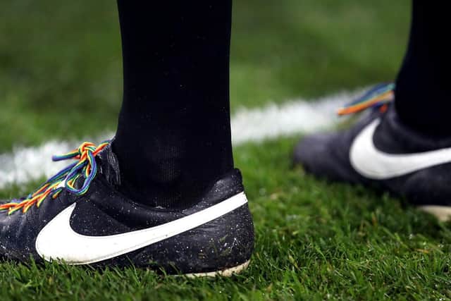 The Rainbow Laces campaign. Picture: PA