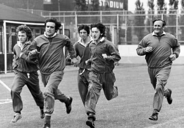 Manager Don Revie (right) taking a training session with his players in 1972.