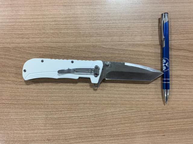 This knife was seized from police in Leeds city centre. Photo provided by West Yorkshire Police Sgt Jordan McGowan 692 @WYP_PS692.