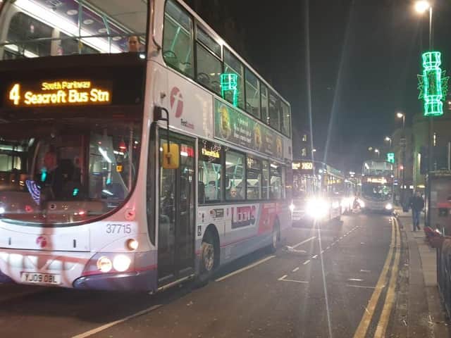 First Bus services are delayed by two hours and 10 minutes as Leeds is hit by traffic chaos for another evening
