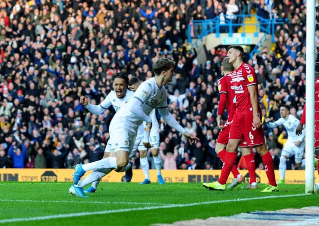 Patrick Bamford scores the opening goal at Elland Road. Picture by Simon Hulme