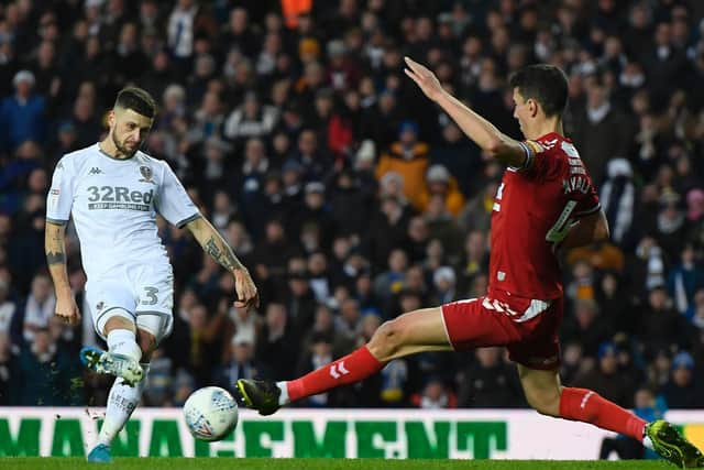 WHAT A STRIKE: Mateusz Klich arrows in his second and Leeds United's fourth in Saturday's 4-0 romp against Middlesbrough. Photo by George Wood/Getty Images.