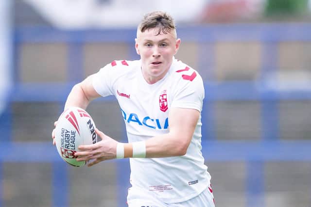 Harry Newman in action for England Knights.