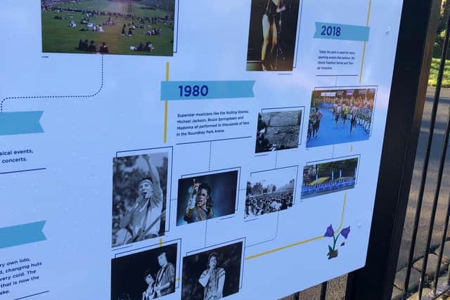 A  history board at Roundhay Park