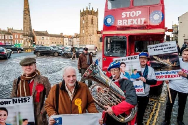 The tour by a vintage double-decker London bus, emblazoned with the slogans Love Yorkshire? Stop Brexit and Love our NHS? Stop Brexit, has been organised by an alliance of grassroots pro EU groups.