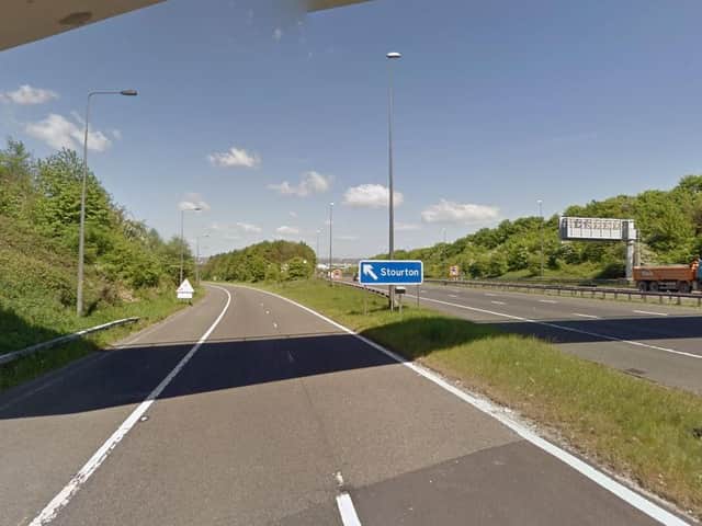 A body has been found by junction 7 of the M621, near Stourton (Photo: Google)