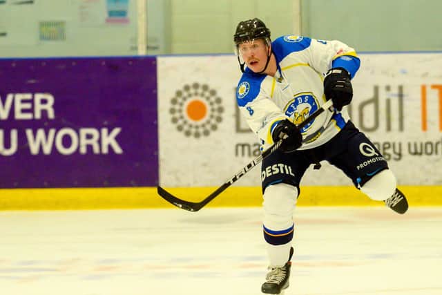 NOT SURE: Experienced defenceman Steve Duncombe
 is doubtful for Leeds' Chiefs' clash at Peterborough Phantoms on Saturday night.  Picture: Bruce Rollinson