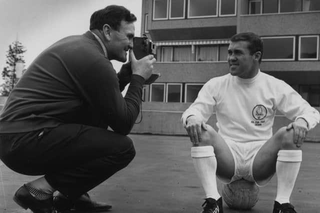 Don Revie, the manager of Leeds United FC, filming Bobby Collins, the team captain (Pic: Getty)