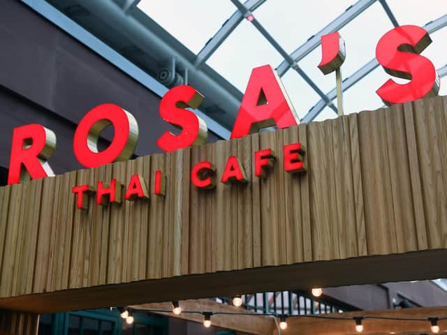 Rosa's Thai Cafe is on the upper dining terrace at the Trinity Leeds shopping centre