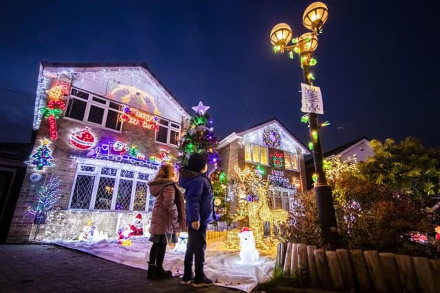 Does any street in Leeds have a better Christmas lights display than this? PIC: Danny Lawson/PA Wire