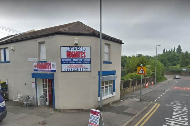 The attack happened outside Megabites sandwich shop in Pudsey
