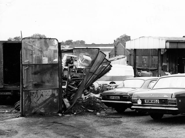 This area of Gildersome is next to Gelderd Road and is used for industrial and commercial purposes. In view, premises of Steel Fabrications Ltd.