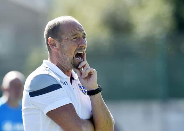 Frustrated Guiseley joint-manager, Russ O'Neill. PIC: Steve Riding