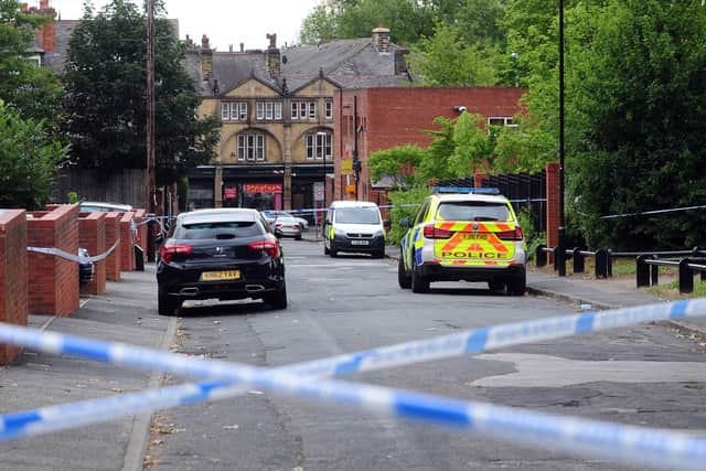 Crime scene on Reginald Street, Chapeltown, after the murder of Christopher Lewis on August 1 last year.