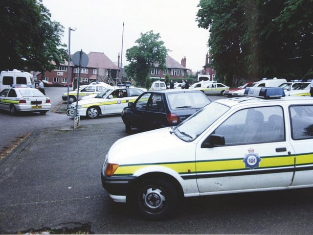 Police were on standby off Chapeltown Road in June 1993.