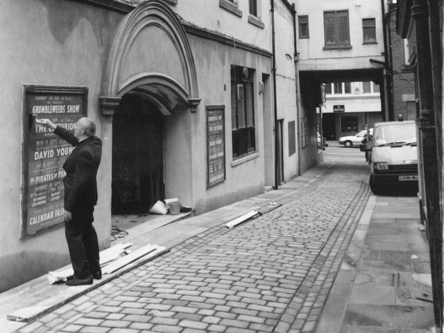 The Swan Yard entrance to the City Varieties Music Hall. Pictured in September 1993.