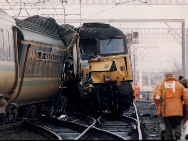 Two trains collided at the edge of Leeds City Station in November 1993 causing widespread chaos for the travelling public.