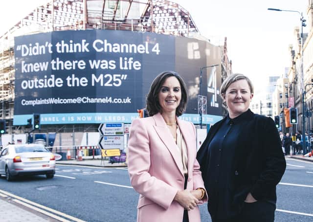 CEO Alex Mahon officially launches Channel 4 in Leeds, home of its new National HQ pictured left and Sinead Rocks, Channel 4’s Managing Director, Nations & Regions right