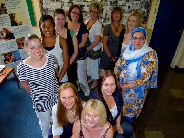 Teachers and support workers you may remember. Back: Liz Henderson, Alicia Manners, Claire Billingham, Amanda Kay, Heather Fellows, Ros Lancashire, Sarah Sharlotte. Front: Lynne Batty , Michelle Waite and Paula Newton-Appleby.