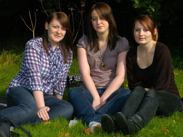 Parklands students won national scholarships to go to university. Pictured, from left, Kirsty McGreavy, Jordan Denton and Jemma Anderson.
