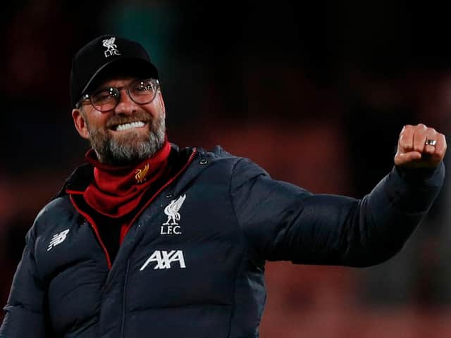 BEST EXAMPLE: Liverpool boss Jurgen Klopp whose side are eight points clear at the top of the Premier League. Photo by ADRIAN DENNIS/AFP via Getty Images.