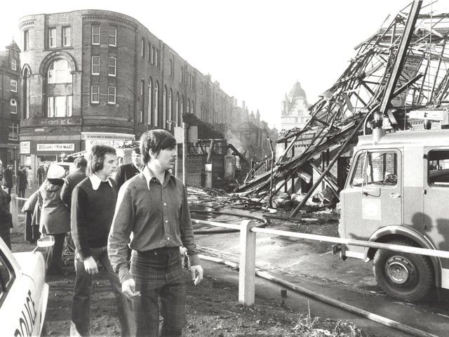 Stunned traders arrive the following morning to a scene of devastation.
