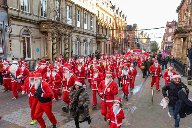 Last year's Big Leeds Santa Dash in ad of St Gemma's Hospice