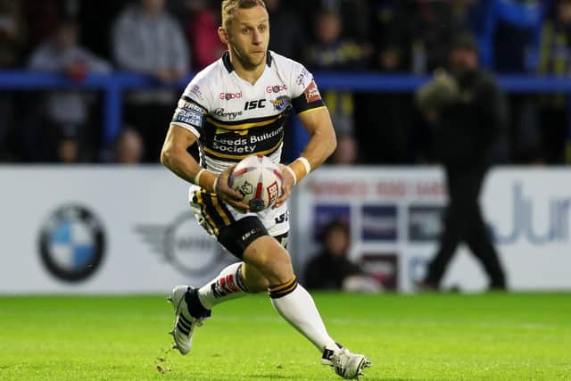 Rob Burrow in action for Leeds Rhinos.