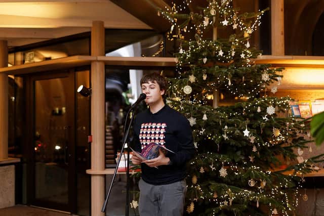 Ollie Brown, 17, offered to sing Christmas carols for cancer patients at Maggie's Yorkshire oncology centre at St James' Hospital in Leeds.