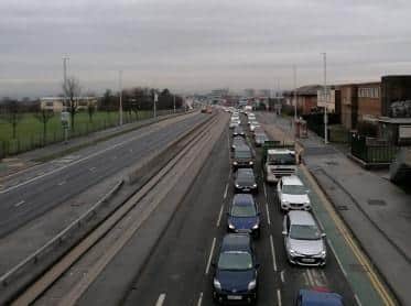 There are long delays on York Road (A64) following a crash