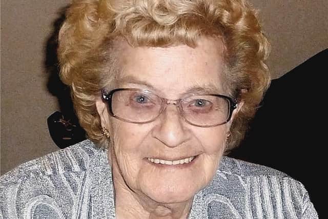Tragic: Betty Laird, 88, was killed during the 'crash-for-cash' collision on Old Lane, Beeston. The jury at the subsequent manslaughter trial was dismissed after jurors were offered bribes and were intimidated as they left Leeds Crown Court.