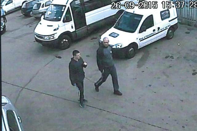 CCTV footage of Kai Kennedy and Mark Davis moments before the violent robbery at the garage on Water Lane.