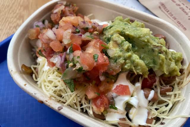 A vegetarian 'naked burrito' from Tortilla in Trinity Kitchen.