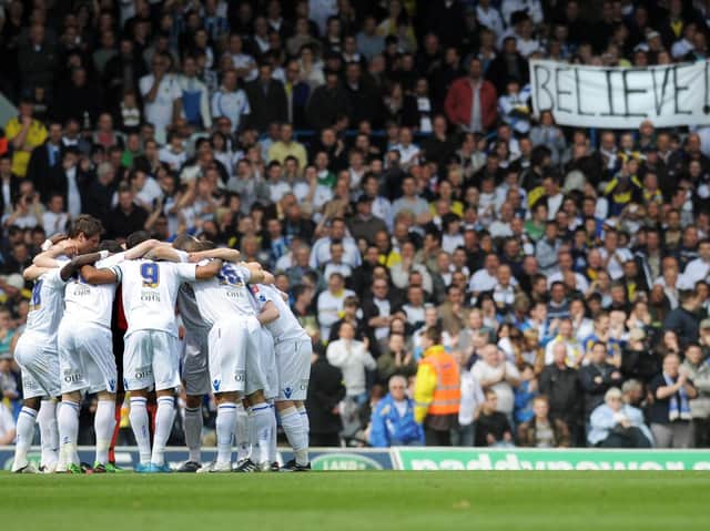 Leeds United ahead of their clash with Bristol Rovers in 2010.