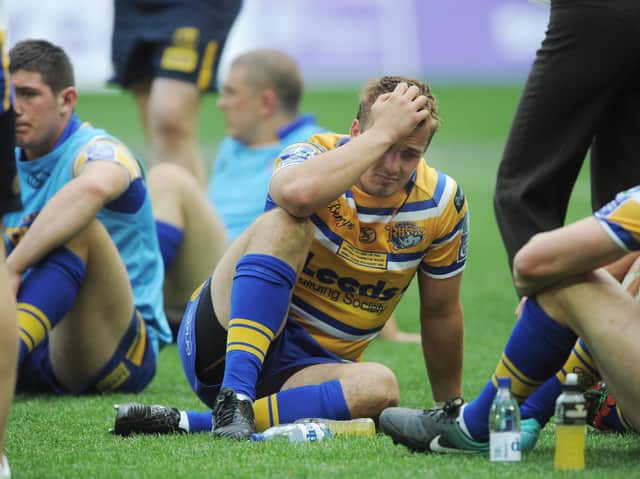 Wembley defeat in 2010 left try scorer Lee Smith distraught. Picture by Steve Riding.