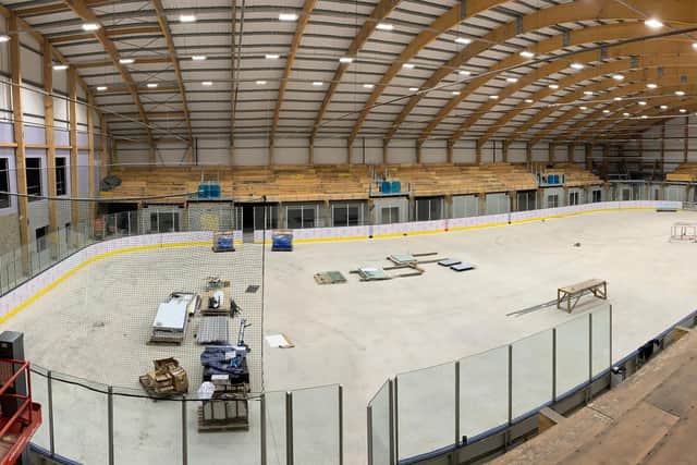 Work is continuing on the Elland Road rink ready for the opening of its doors on Friday, January 31. Picture supplied by Planet Ice Leeds.