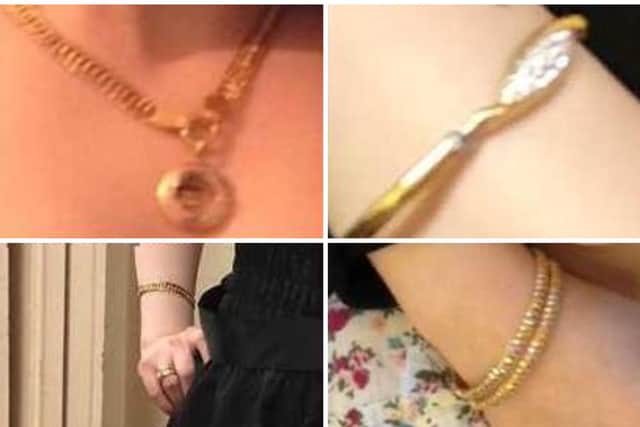 These pieces of jewellery were stolen in a burglary in Leeds