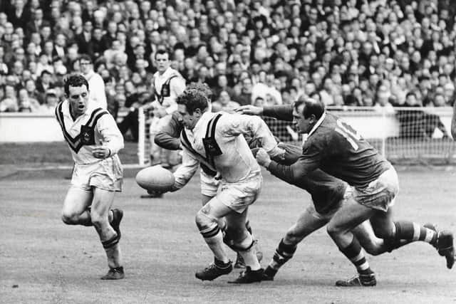 Johnny Ward on the ball for Cas in the 1969 Challenge Cup final